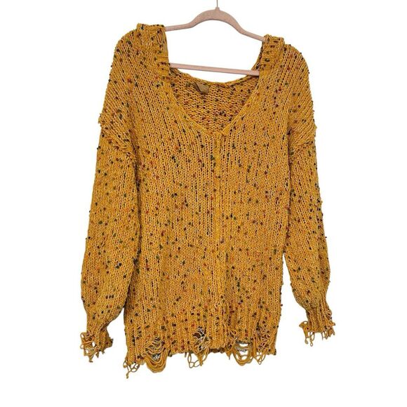 POL Sweater Women Size M Hooded Pullover Distressed Confetti Sweater - Picture 4 of 9